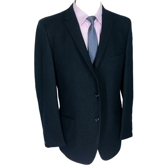 42L Kilpatricks Omaha 1950/60s Vintage 2 Button Pure Wool Blazer Jacket Black